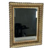 BEVELED GLASS MIRROR | Beveled glass mirror in carved gilt frame. - l. 16 x h. 20 in 