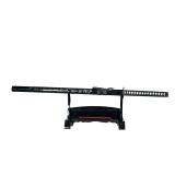 REPLICA JAPANESE SAMURAI SWORD | Replica samurai sword with black and red stand. Decorated with flor
