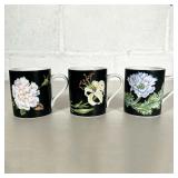 (3PC) TIFFANY & CO. FLORAL MUGS | Includes: 3 florals mugs from Mrs. Delany’s Flowers by Sybil Conno