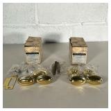(2PC) BALDWIN BRASS DOORKNOBS | 2 pair of Baldwin brass doorknobs. - l. 2 x w. 2 in 