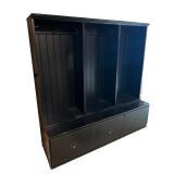 BALLARD TRIPLE CABINET | Ballard Designs triple entry cabinet, with three cubbies with coat hangers 