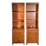(2PC) PAIR ETHAN ALLEN SIDE CABINETS | Each having a three drawer unit (h. 30 x w. 22 x d. 18 in.) w