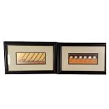 (2PC) PAIR COLOR GOLF PRINTS | Depicts different styles of clubs and the evolution of the golf ball.