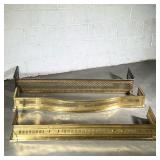 (3PC) BRASS FIREPLACE FENDERS | Brass fireplace finders with various cutouts and designs. - l. 55 x 
