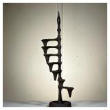 Jens Quistgaard Candleholder | Danish Modern Mid-century Iron and Brass seven-hole candle holder. Ma