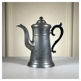 F. Porter Pewter Coffee Pot | 19th century Freeman Porter Coffee Pot, Westbrook ME Handle painted bl