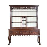 19th Century Welsh Dresser | 19th century Georgian Welsh Oak Dresser, with rectangular overhanging c