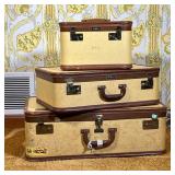 (3pc) Vintage Amelia Earhart Luggage | Includes “Train Case” with mirror in lid and space for carryi