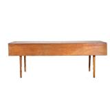 Long Harvest Table | Antique harvest table made of pine with two drop leaves and beautiful long, wid