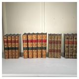(17pc) Inscribed Leather Bound Book Sets | Four sets of leatherbound books including: (5 Vols) FD Sp