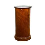 Gillows Lancaster Somneau Table | Late Georgian period white marble top "somneau" or "drum table" wi