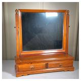Spainhour Knotted Pine Vanity | Vanity mirror with two small drawers in Chippendale style. - l. 23 x