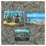 Enrico Tavino Oil Paintings | All signed and dated, includes 3 different scenes: a village scene, a 