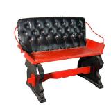 Carriage Wagon Seat on Stand | 19th-century wagon seat mounted on a handmade stand. Painted red with