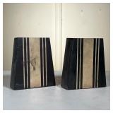 (2pc) Reed & Barton Art Deco Sterling Slate Bookends | Pair of classic Art Deco bookends made of Har