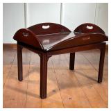 Butlers Table | Mahogany butler table with brass hinges. - l. 42 x w. 33 x h. 18 in (With sides down