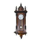 Vienna Regulator Wall Clock | Vienna regulator clock in carved mahogany with spindle columns and bus