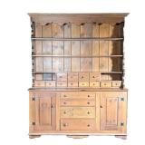 Stepback Cupboard | 20th-century pine stepback cupboard with a great 19th-century look and multiple 