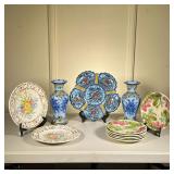 (11pc) French Majolica & Portugal Pottery Lot | Lot includes: (6) French Majolica Strawberry Plates.
