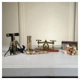 (20pc) Postal Scale & Cross 14K Gold Filled Lot | Lot includes: (1) Brass Postal Scale with weights;