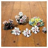 (7pc) Capodimonte Naples Ware Flowers | Lot Includes: (6) Capodimonte or Naples Ware Flowers marked 