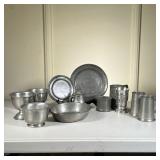 (12pc) Pewter Ice Bucket Lot | Vintage Lot Includes: (1) Pewter Lidded Ice Bucket w/touch marks. (3)