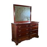 Hungerford Mahogany Dresser With Mirror | Chippendale-style mahogany dresser with large mirror attac