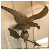 Eagle Weathervane | Great Vintage Eagle Weathervane. Eagle and ball are zinc, painted gold. Arrow, b