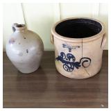 Nichols & Boynton Crock W/Ovoid Jug | 19th century rare Nichols & Boynton, Burlington, VT two-gallon