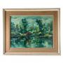 ENRICO TAVINO IMPRESSIONIST OIL PAINTING | An impressionist lakeside scene with water and a surround