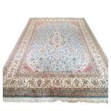 20th Century Geometric Carpet | Early / mid 20th century geometric carpet having a pale blue field w