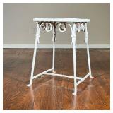 Equestrian Tile Table | Having four blue and white horse themed painted tiles, set into a frame on a