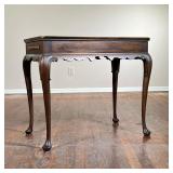 Queen Anne Style Side Table | Virginia Galleries by Henkel Harris, having a carved dish top, sculpte