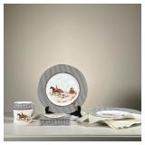 (8pc) Ralph Lauren Wedgwood Set | Six dinner plates and an oblong lidded box from the Ralph Lauren a