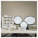 (66pc) Ralph Lauren Academy Dinner Set | White china with gilt borders and Ralph Lauren hallmarks; i