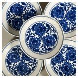 (6pc) Tiffany & Co. Lotus Plates | A set of six blue and white porcelain lotus plates by Tiffany and