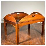 Butler’s Tray Table | Wood table with folding handle sides that lock in place and can be lifted over