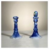 Pair Blue & White Candlesticks | Pair of Simpsons Ltd Museum Collection blue and white porcelain can