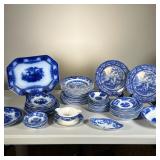 Large Lot Of Blue And White | Large lot of assorted blue and white dinnerware; includes various plat