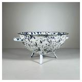 Art Colander | Splatter painted enamel colander. - h. 6 x dia. 10.5 in 