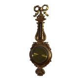 (2pc) Vintage Barometer | Wall mounted gilt barometer by Syroco made in Germany. - l. 24 x w. 8 in (
