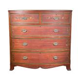 HAYDEN COMPANY PAINT DECORATED BOW FRONT CHEST OF DRAWERS | early 20th century, having two drawers o