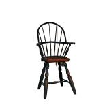 MINIATURE WOODEN CHAIR | Miniature curved back armchair, painted blue. - l. 12.5 x w. 8 x h. 24 in 