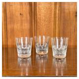  (3pc) Royal Doulton Clear Crystal Low Ball Glasses | Signed “Royal Doulton England” on bottom, clea