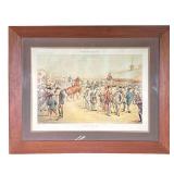 VINCENT BROOKS “NEWMARKET” LITHOGRAPH | Titled “Newmarket Tattersall’s, 1887” depicts lively horse a