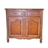 DREXEL FURNITURE PROVINCIAL FRENCH CABINET | Provincial French cabinet with 2 pull drawers and 2 she