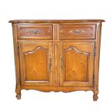 DREXEL FURNITURE PROVINCIAL FRENCH CABINET | Provincial French cabinet with 2 pull drawers and 2 she