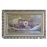 EARLY 20TH CENTURY OIL PAINTING | Depicts bundle of flowers laid out in gilt frame. - l. 21.5 x h. 1