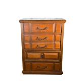 BASSETT FURNITURE DRESSER | Dark wood dresser by Bassett Furniture Industries, includes 4 large draw