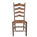 WOVEN LADDER BACK CHAIR | Ladder back chair with woven seat and spindle stretcher. - l. 18 x w. 16 x